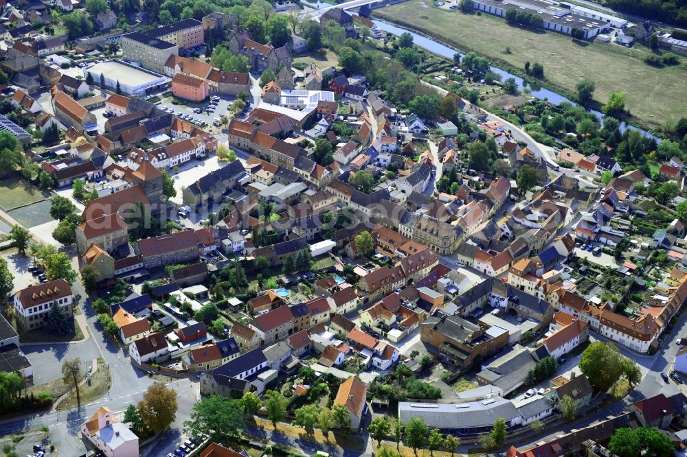 Aerial photograph Nebra (Unstrut) - Town View of the streets and houses of the residential areas in Nebra (Unstrut) in the state Saxony-Anhalt, Germany