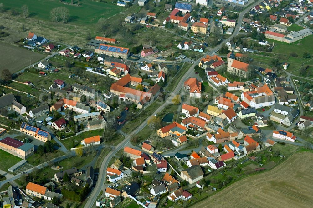 Aerial photograph Nemsdorf-Göhrendorf - Town View of the streets and houses of the residential areas in Nemsdorf-Goehrendorf in the state Saxony-Anhalt, Germany