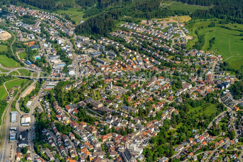 Aerial photograph Neustadt - Town View of the streets and houses of the residential areas in Neustadt in the state Baden-Wuerttemberg, Germany
