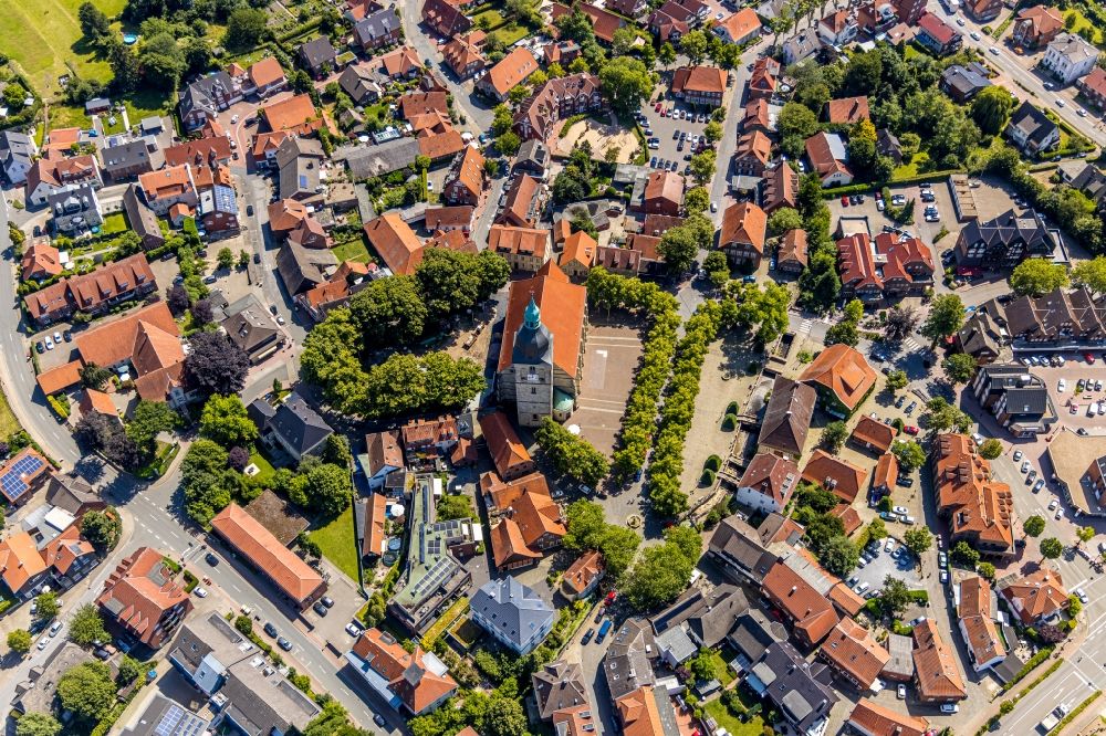 Aerial image Nottuln - Town View of the streets and houses of the residential areas in Nottuln in the state North Rhine-Westphalia, Germany