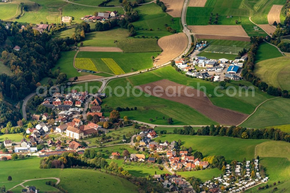Oberried from the bird's eye view: Industrial estate and company settlement in Bruehl in Oberried in the state Baden-Wuerttemberg, Germany