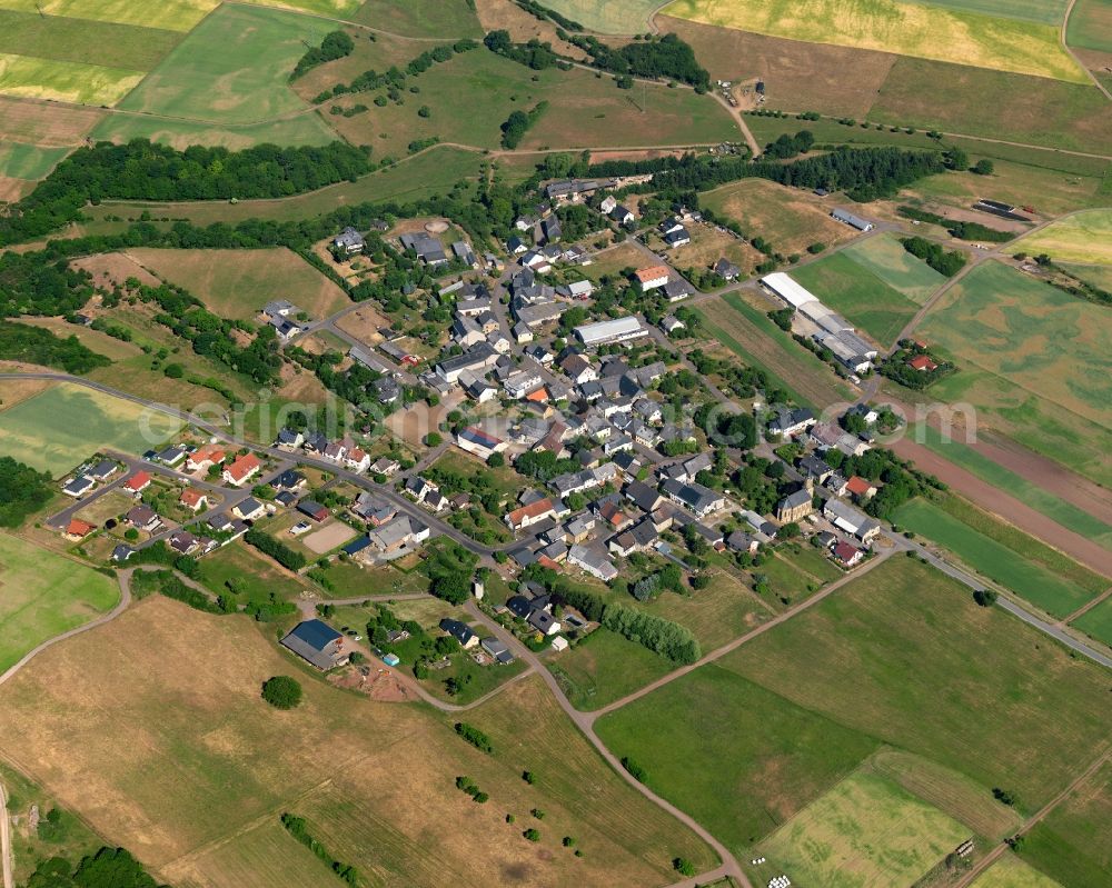 Aerial image Berschweiler bei Kirn - Local view of the local church Berschweiler at Kirn in Rhineland-Palatinate