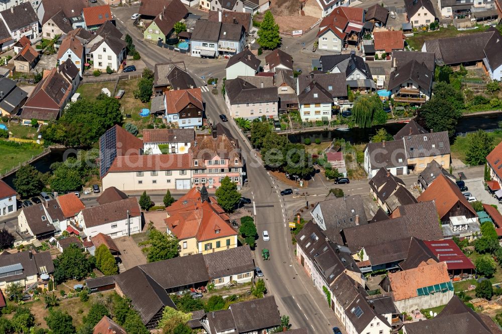 Kappel from the bird's eye view: Town View of the streets and houses of the residential areas in Kappel in the state Baden-Wuerttemberg, Germany