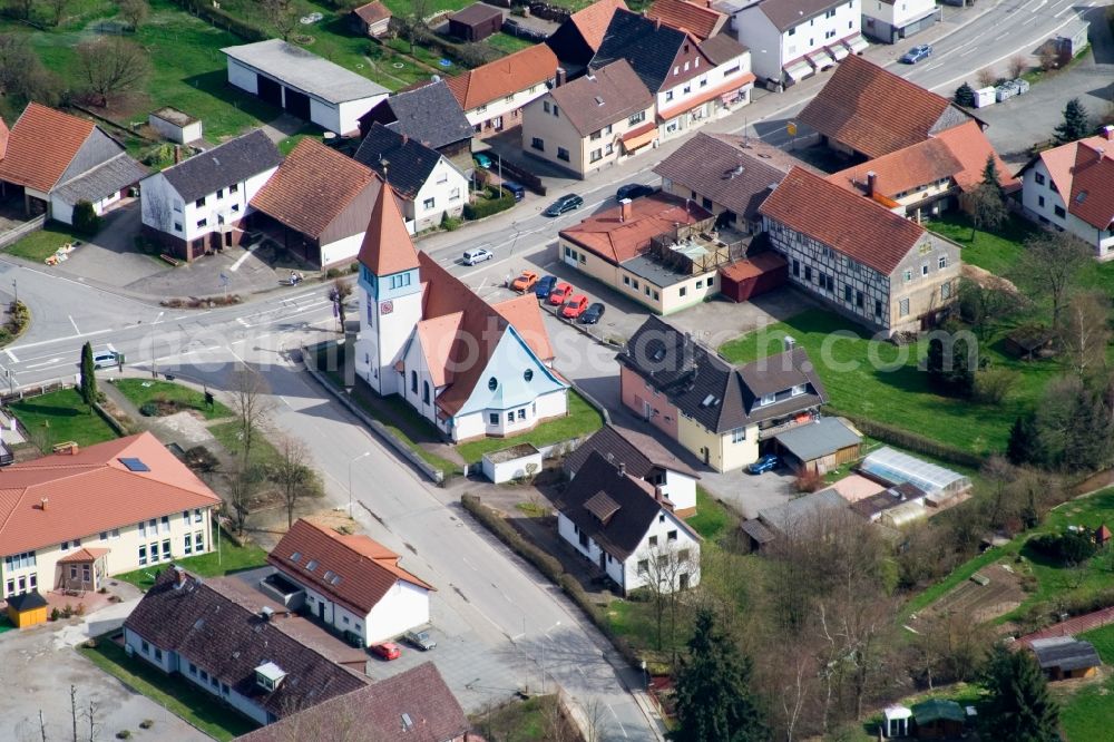 Wald-Michelbach from above - Town View of the streets and houses of the residential areas in the district Affolterbach in Wald-Michelbach in the state Hesse