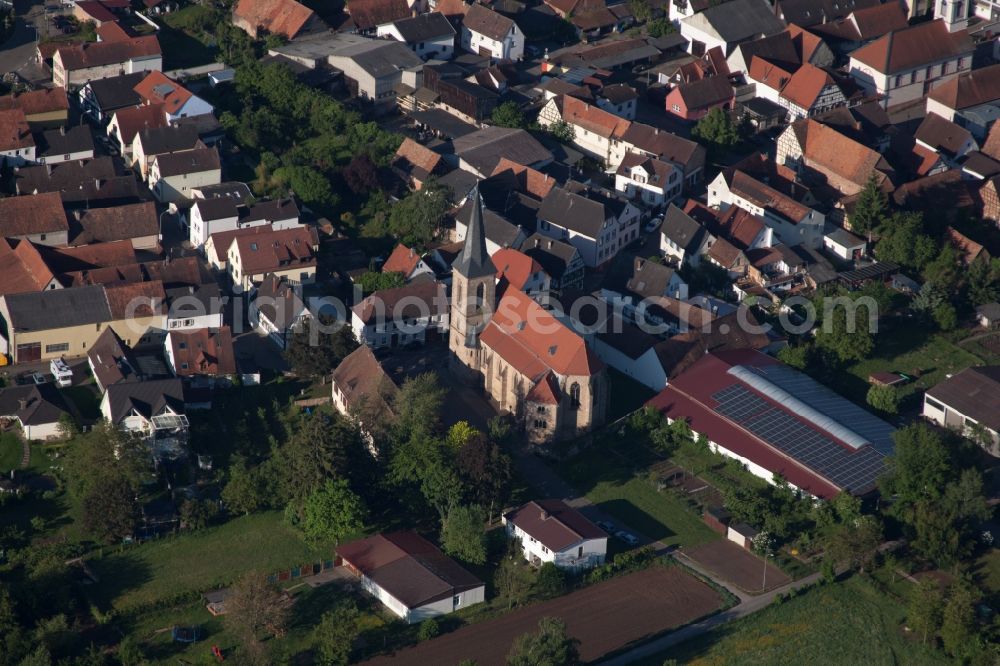 Aerial photograph Billigheim-Ingenheim - Town View of the streets and houses of the residential areas in the district Appenhofen in Billigheim-Ingenheim in the state Rhineland-Palatinate