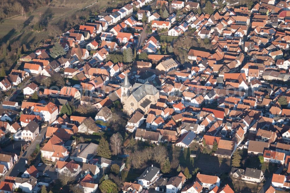 Aerial photograph Landau in der Pfalz - Town View of the streets and houses of the residential areas in the district Arzheim in Landau in der Pfalz in the state Rhineland-Palatinate