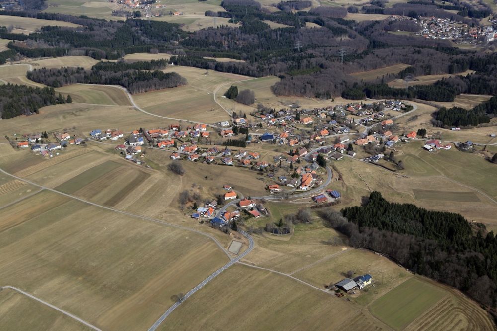 Rickenbach from above - Town View of the residential areas of the district Bergalingen in Rickenbach in the state Baden-Wuerttemberg