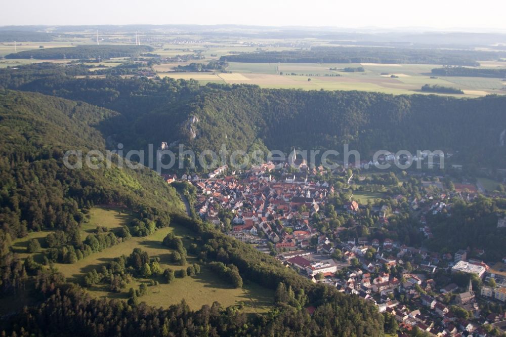 Aerial photograph Blaubeuren - Town View of the streets and houses of the residential areas in the district Gerhausen in Blaubeuren in the state Baden-Wuerttemberg