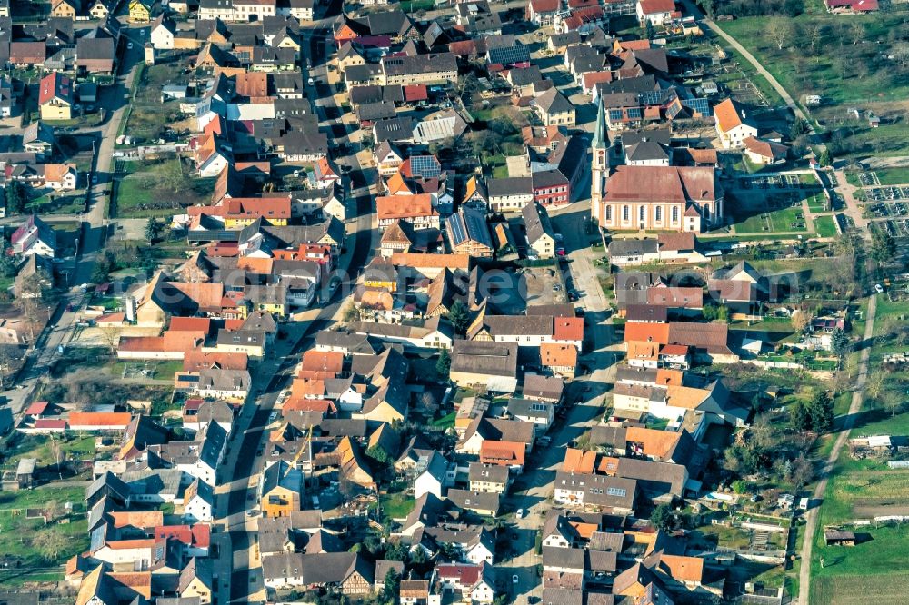 Kappel-Grafenhausen from the bird's eye view: Town View of the streets and houses of the residential areas in Kappel-Grafenhausen in the state Baden-Wurttemberg, Germany