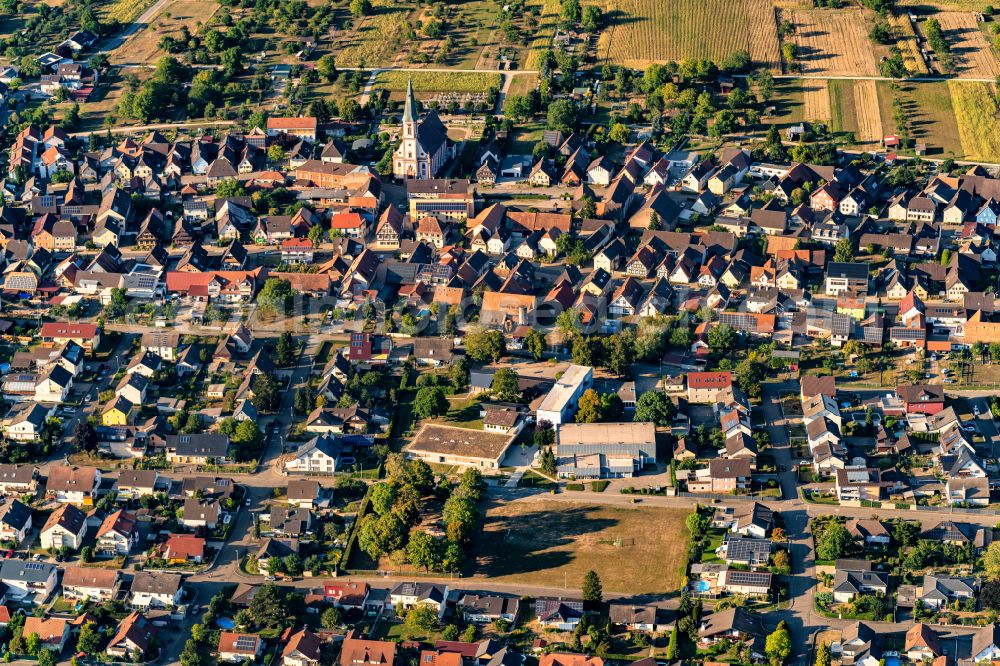 Aerial photograph Kappel-Grafenhausen - Town View of the streets and houses of the residential areas in Kappel-Grafenhausen in the state Baden-Wurttemberg, Germany