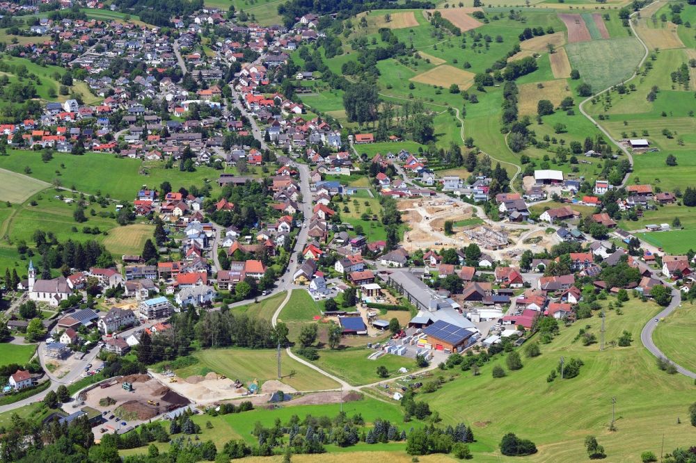 Aerial image Rheinfelden (Baden) - Town View of the streets and houses of the residential areas in the district MInseln in Rheinfelden (Baden) in the state Baden-Wuerttemberg, Germany