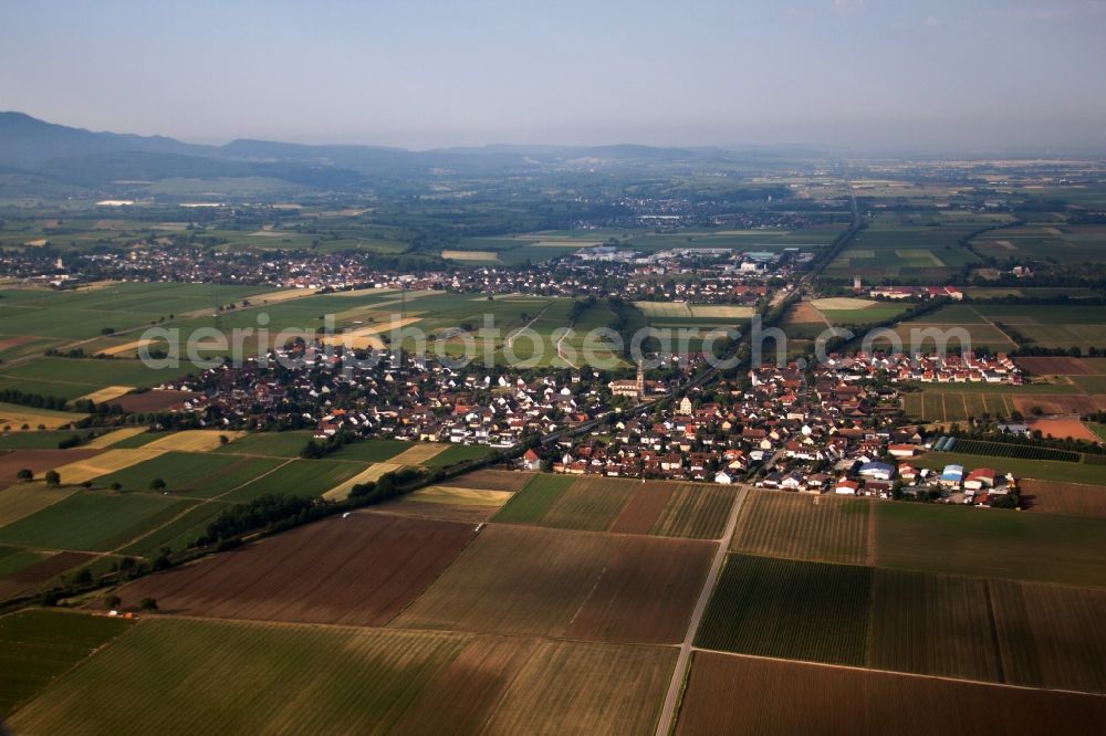 Eschbach from above - Town View of the streets and houses of the residential areas in the district Tunsel in Eschbach in the state Baden-Wuerttemberg