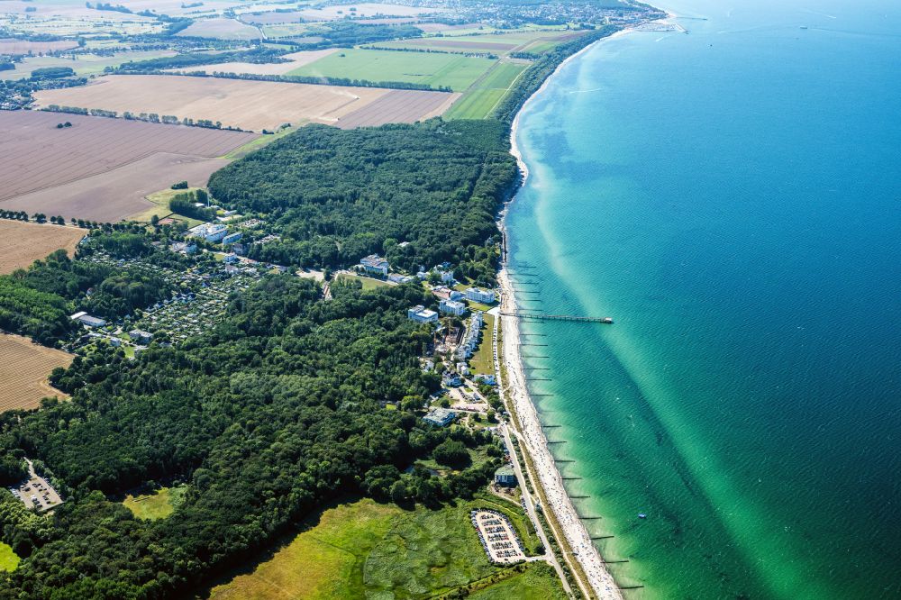 Aerial image Bad Doberan - Town view on the Baltic Sea coast in Heiligendamm in the state Mecklenburg - Western Pomerania, Germany