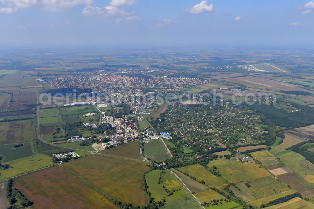 Aerial photograph Papa - Town View of the streets and houses of the residential areas in Papa in Wesprim, Hungary