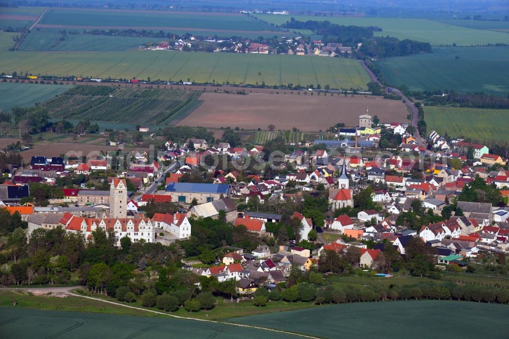 Plötzkau from the bird's eye view: Town View of the streets and houses of the residential areas in Ploetzkau in the state Saxony-Anhalt, Germany