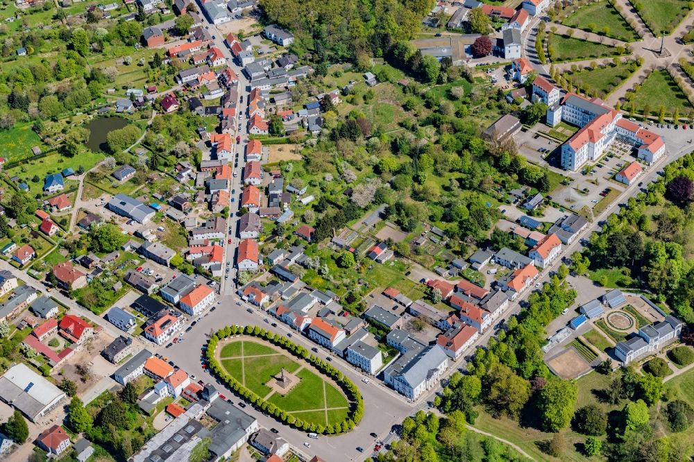 Putbus from above - Town View of the streets and houses of the residential areas in Putbus in the state Mecklenburg - Western Pomerania, Germany