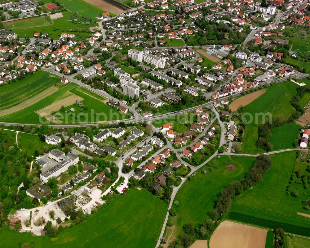 Aerial photograph Bartenbach - Village view on the edge of agricultural fields and land in Bartenbach in the state Baden-Wuerttemberg, Germany