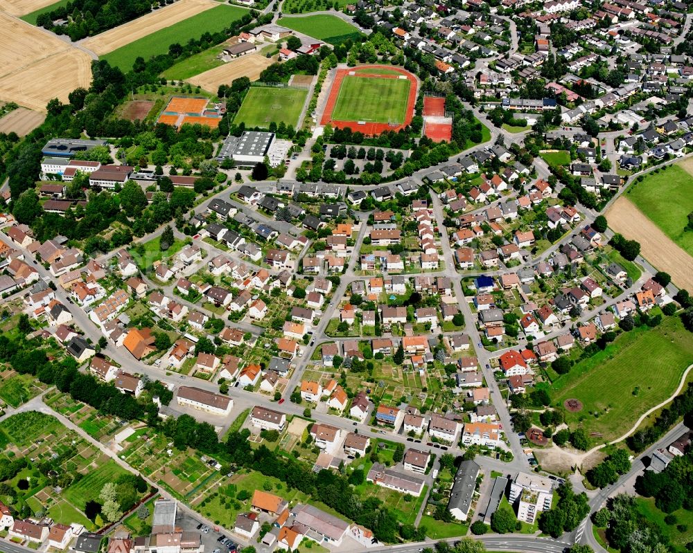 Biberach from above - Village view on the edge of agricultural fields and land in Biberach in the state Baden-Wuerttemberg, Germany