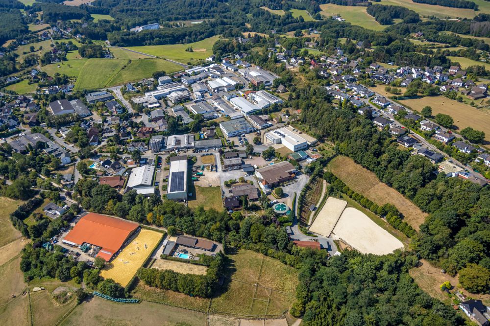 Bossel from the bird's eye view: Village view on the edge of agricultural fields and land in Bossel in the state North Rhine-Westphalia, Germany