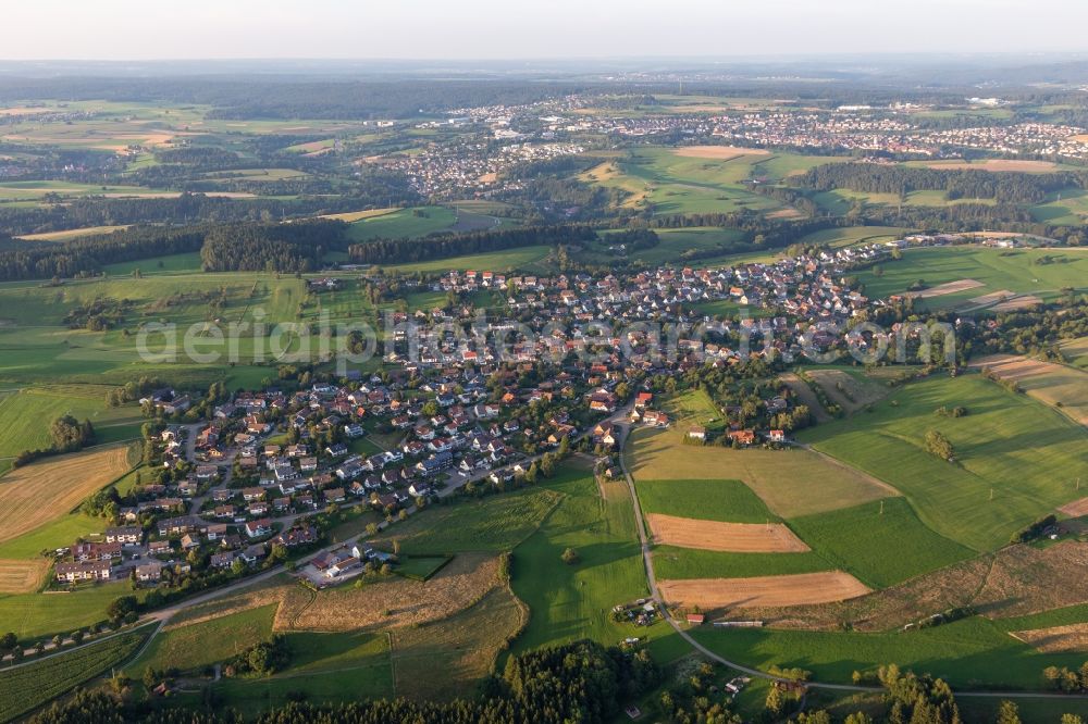 Aerial image Dietersweiler - Village view on the edge of agricultural fields and land in Dietersweiler in the state Baden-Wuerttemberg, Germany