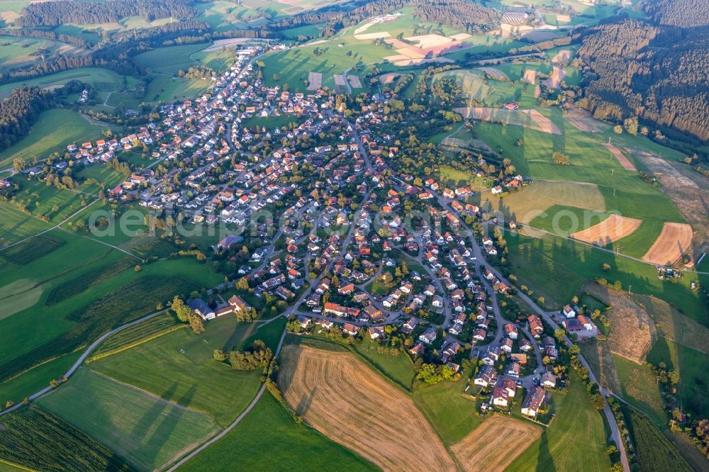 Aerial photograph Dietersweiler - Village view on the edge of agricultural fields and land in Dietersweiler in the state Baden-Wuerttemberg, Germany