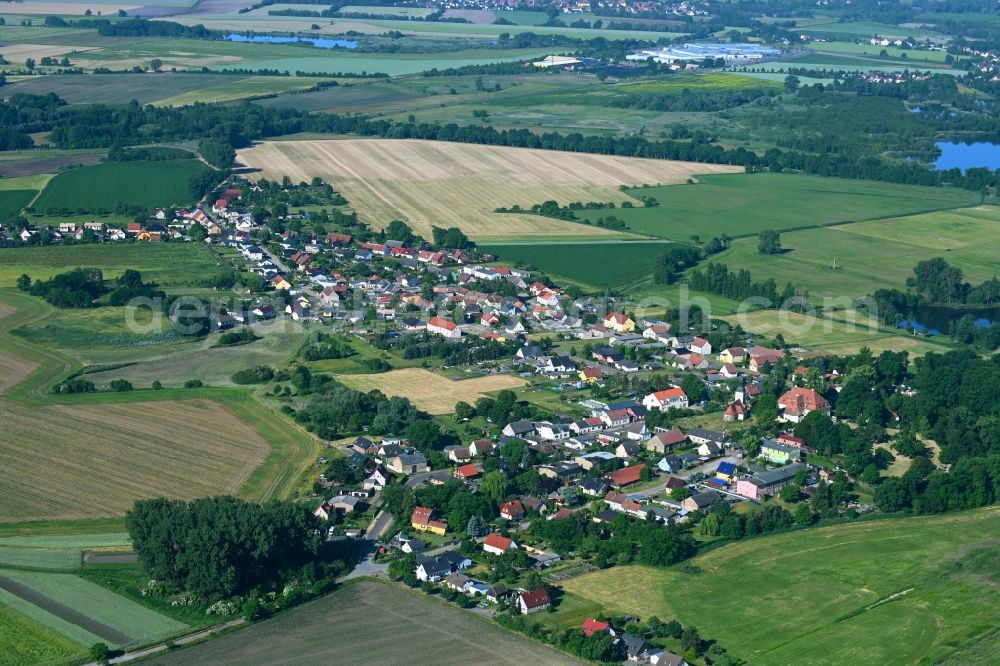 Brandenburg an der Havel from the bird's eye view: Village view on the edge of agricultural fields and land along the Schlossallee in the district Gollwitz in Brandenburg an der Havel in the state Brandenburg, Germany