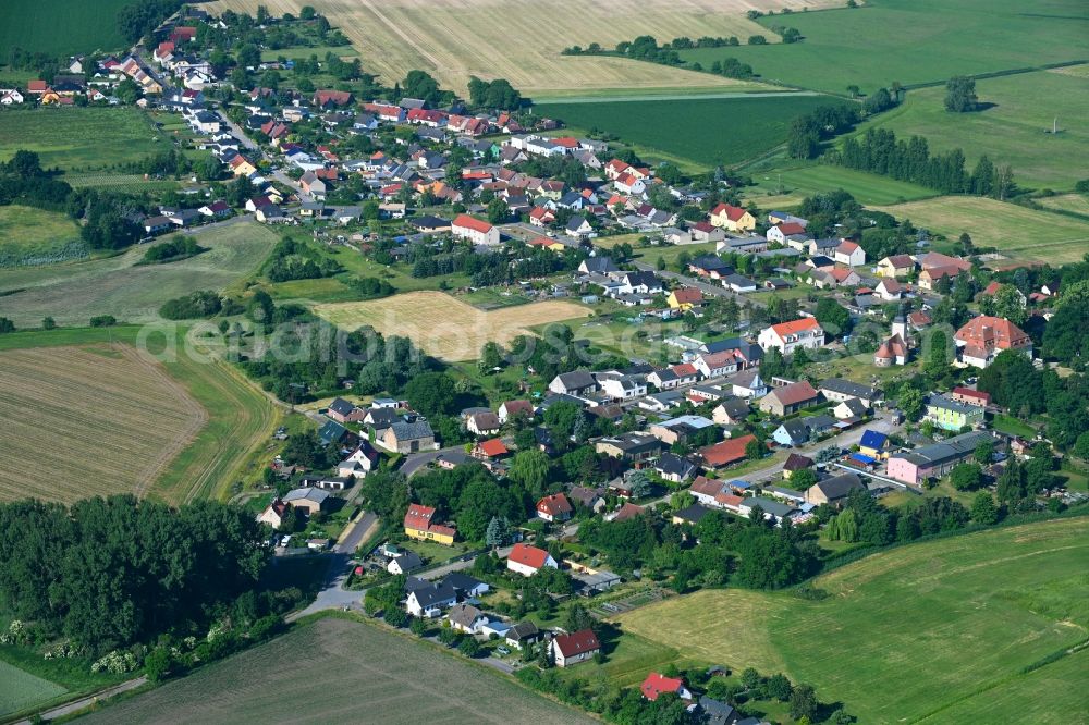 Aerial image Brandenburg an der Havel - Village view on the edge of agricultural fields and land along the Schlossallee in the district Gollwitz in Brandenburg an der Havel in the state Brandenburg, Germany