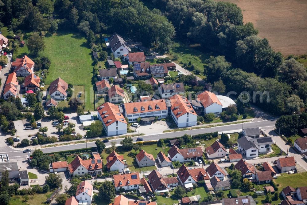 Fahrenzhausen from above - Village view on the edge of agricultural fields and land in Fahrenzhausen in the state Bavaria, Germany