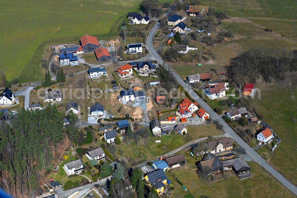 Aerial photograph Forkenhof - Village view on the edge of agricultural fields and land in Forkenhof in the state Bavaria, Germany