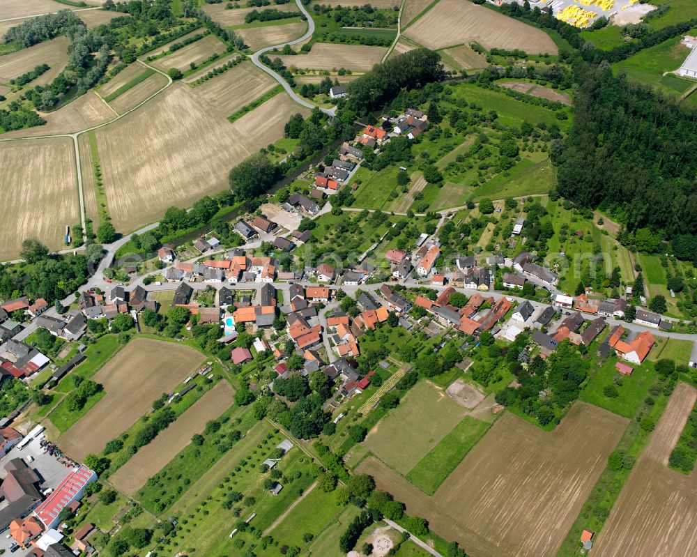 Freistett from the bird's eye view: Village view on the edge of agricultural fields and land in Freistett in the state Baden-Wuerttemberg, Germany