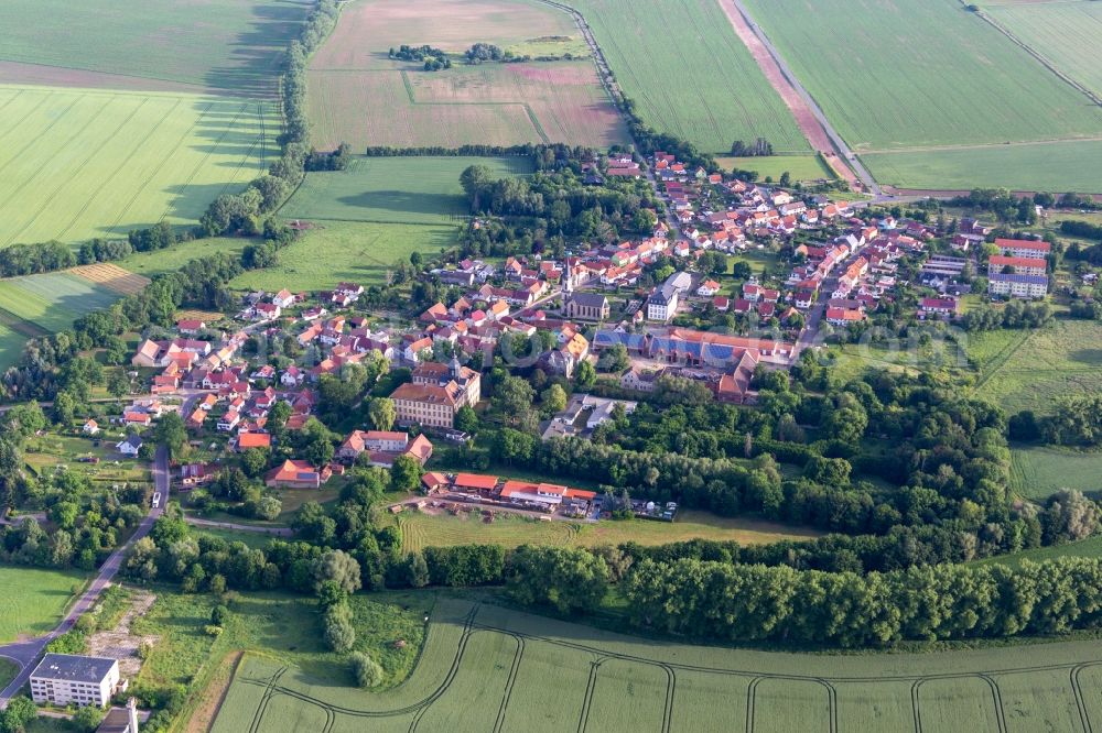 Aerial photograph Friedrichswerth - Village view on the edge of agricultural fields and land in Friedrichswerth in the state Thuringia, Germany