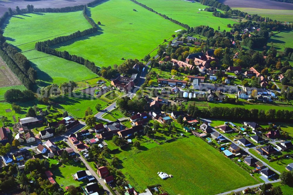 Aerial photograph Heiligengrabe - Village view on the edge of agricultural fields and land in Heiligengrabe in the state Brandenburg, Germany