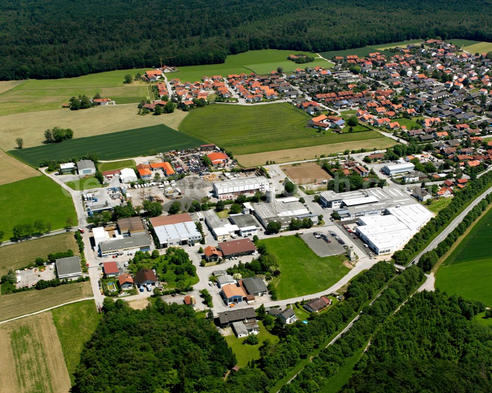 Aerial image Hohenwart - Village view on the edge of agricultural fields and land in Hohenwart in the state Bavaria, Germany