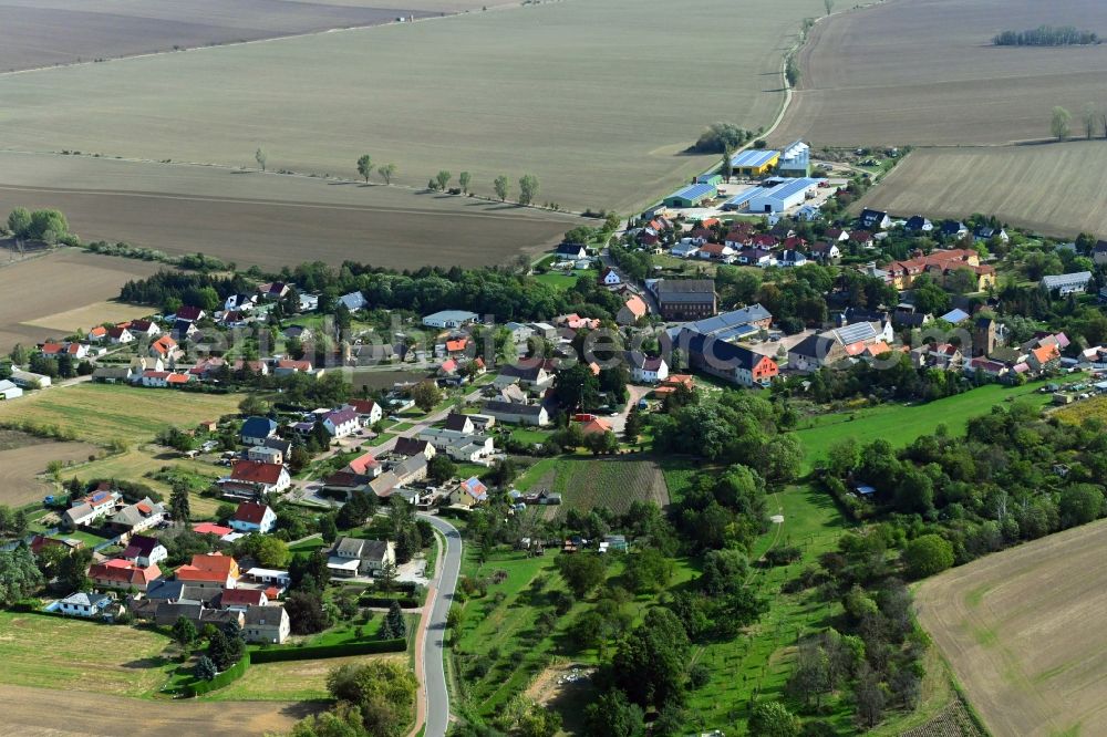 Aerial photograph Kaltenmark - Village view on the edge of agricultural fields and land in Kaltenmark in the state Saxony-Anhalt, Germany