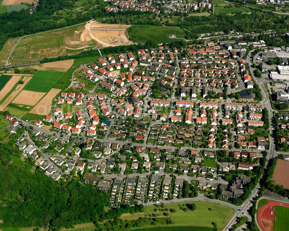 Aerial photograph Neustadt - Village view on the edge of agricultural fields and land in Neustadt in the state Baden-Wuerttemberg, Germany