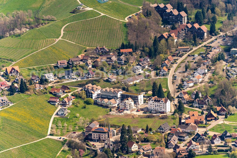 Sasbachwalden from above - Village view on the edge of agricultural fields and land in Sasbachwalden in the state Baden-Wuerttemberg, Germany