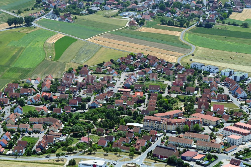 Baiersdorf from the bird's eye view: Village view on the edge of agricultural fields and land with the Seniorenhaus St. Martin in the district Igelsdorf in Baiersdorf in the state Bavaria, Germany