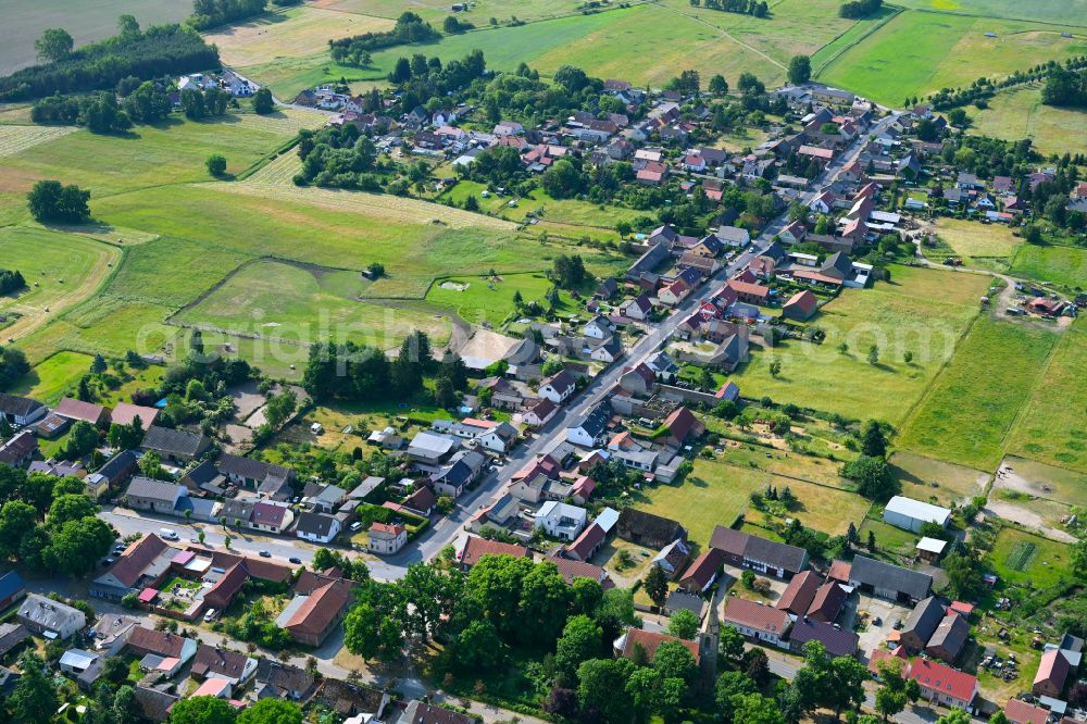 Aerial photograph Zehlendorf - Village view on the edge of agricultural fields and land in Zehlendorf in the state Brandenburg, Germany