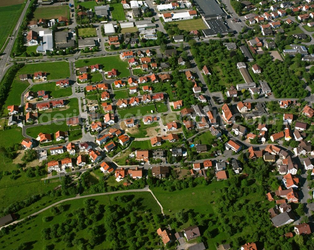 Aerial image Zell - Village view on the edge of agricultural fields and land in Zell in the state Baden-Wuerttemberg, Germany