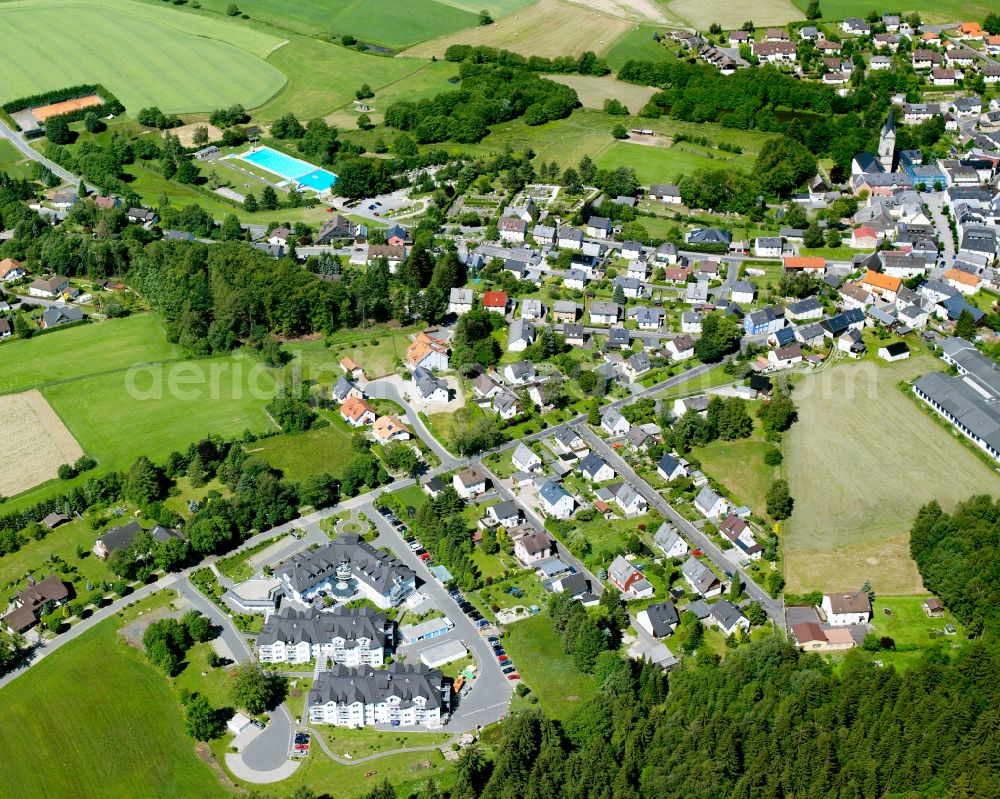 Aerial photograph Zell im Fichtelgebirge - Village view on the edge of agricultural fields and land in Zell im Fichtelgebirge in the state Bavaria, Germany