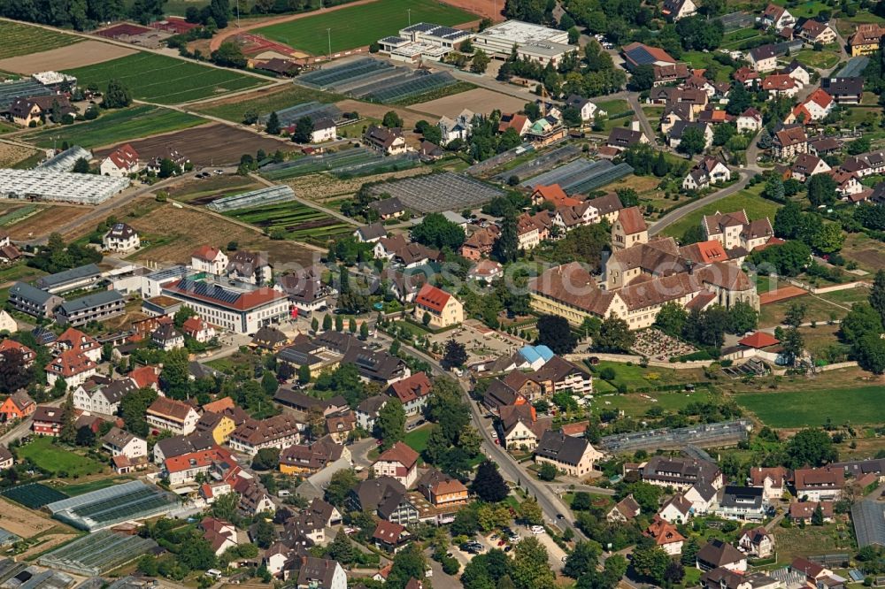 Aerial photograph Reichenau - Town View of the streets and houses of the residential areas in Reichenau in the state Baden-Wurttemberg, Germany