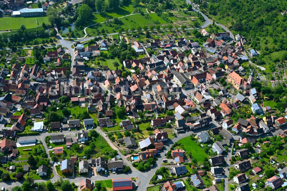 Reicholzheim from above - Town View of the streets and houses of the residential areas in Reicholzheim in the state Baden-Wuerttemberg, Germany