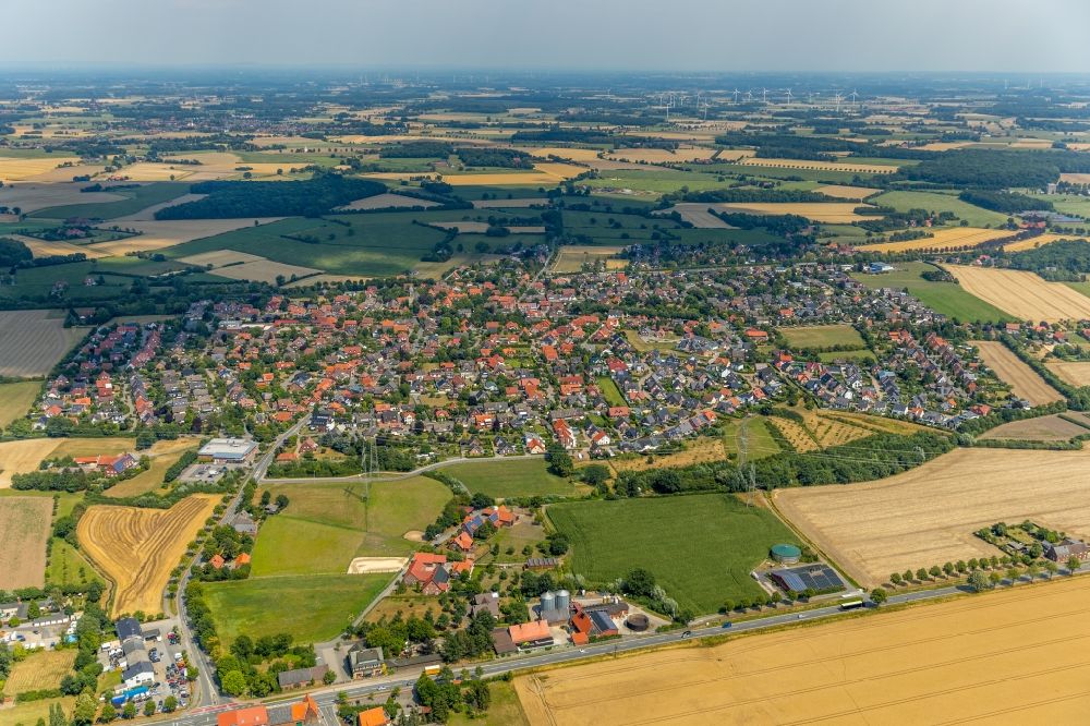 Rinkerode from the bird's eye view: Town View of the streets and houses of the residential areas in Rinkerode in the state North Rhine-Westphalia, Germany