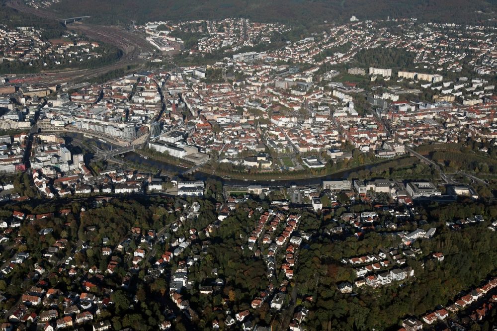Saarbrücken from above - Local view of Saarbrücken in the state of Saarland