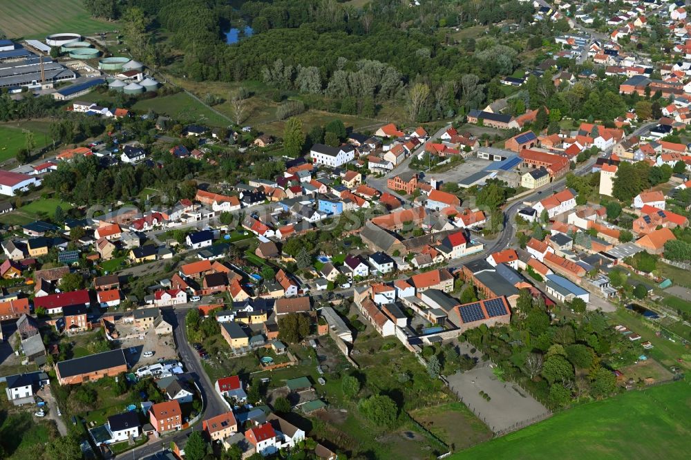 Samswegen from the bird's eye view: Town View of the streets and houses of the residential areas in Samswegen in the state Saxony-Anhalt