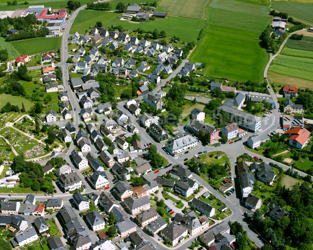 Aerial image Schauenstein - Town View of the streets and houses of the residential areas in Schauenstein in the state Bavaria, Germany