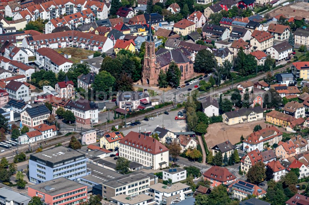 Aerial photograph Schopfheim - Town View of the streets and houses of the residential areas in Schopfheim in the state Baden-Wurttemberg, Germany