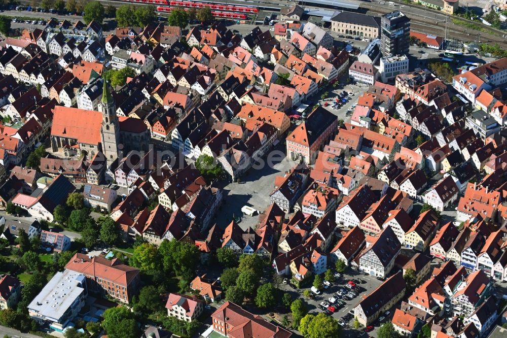 Aerial photograph Schorndorf - Town View of the streets and houses of the residential areas in Schorndorf in the state Baden-Wuerttemberg, Germany