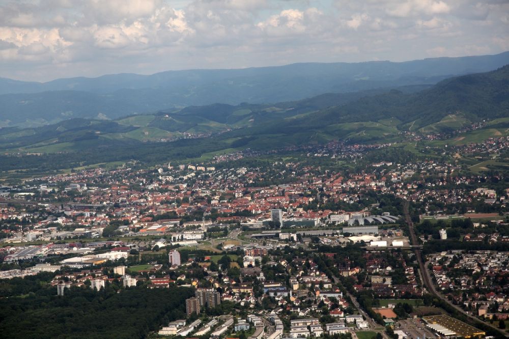 Schutterwald from above - Townscape Schutterwald in the state Baden-Wuerttemberg