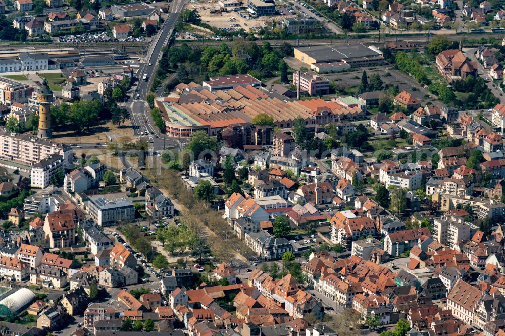 Aerial photograph Selestat - Town View of the streets and houses of the residential areas in Selestat in Grand Est, France